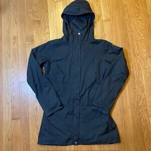 Columbia Womens Small Black Omni Tech Waterproof Breathable Hooded Jacket Coat